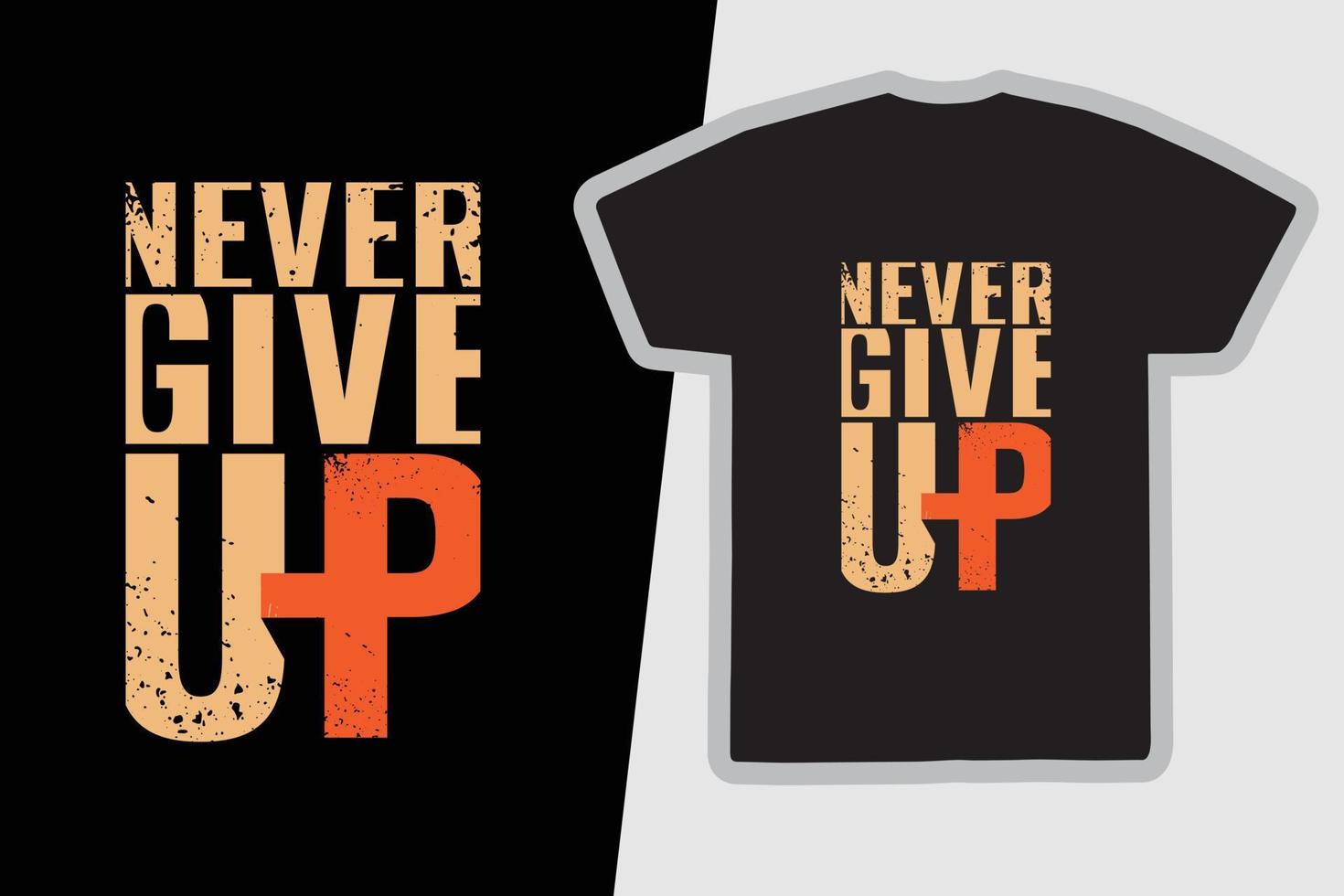 nunca desista do slogan de tipografia para imprimir o design da camiseta vetor