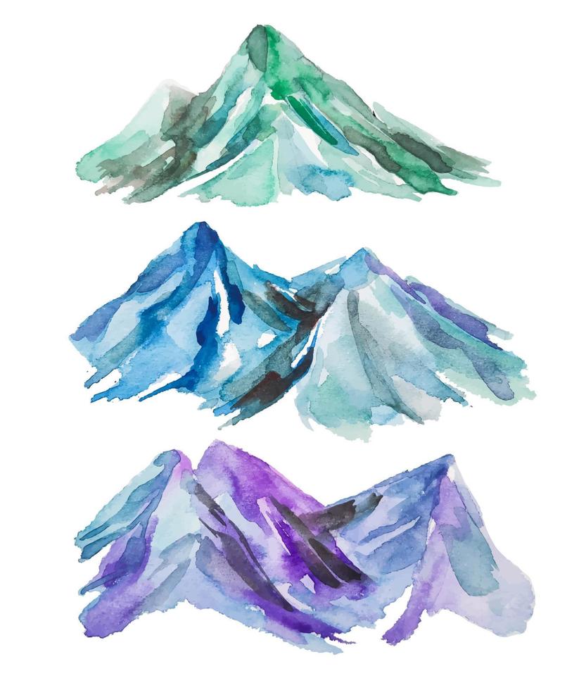 clipart de ilustração em aquarela de montanha vetor