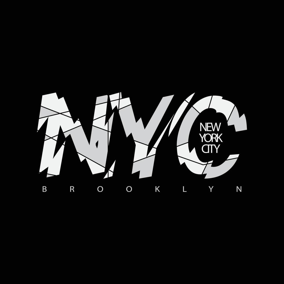 nova york brooklyn t-shirt e design de vestuário vetor