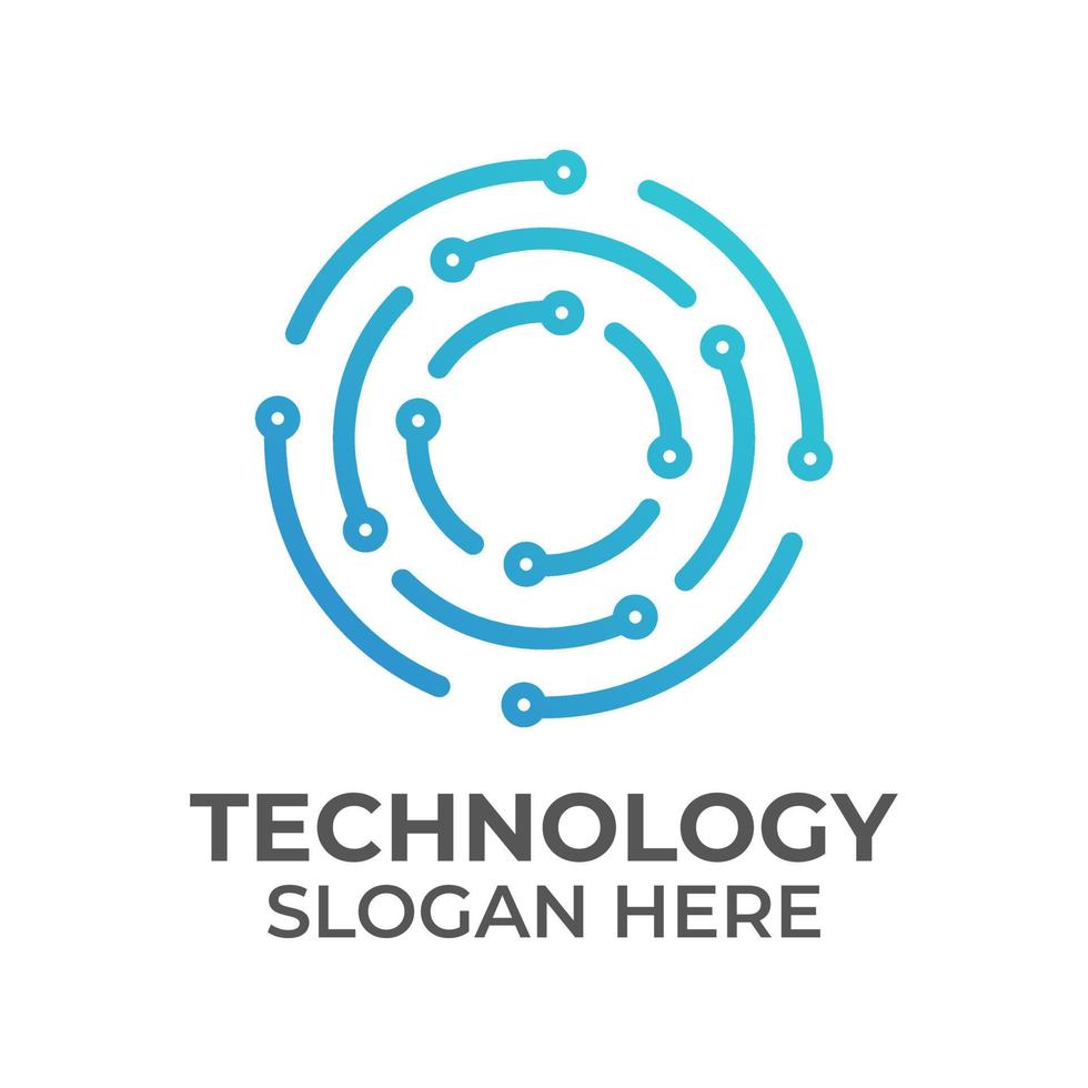 modelo de logotipo de tecnologia digital com fundo isolado vetor
