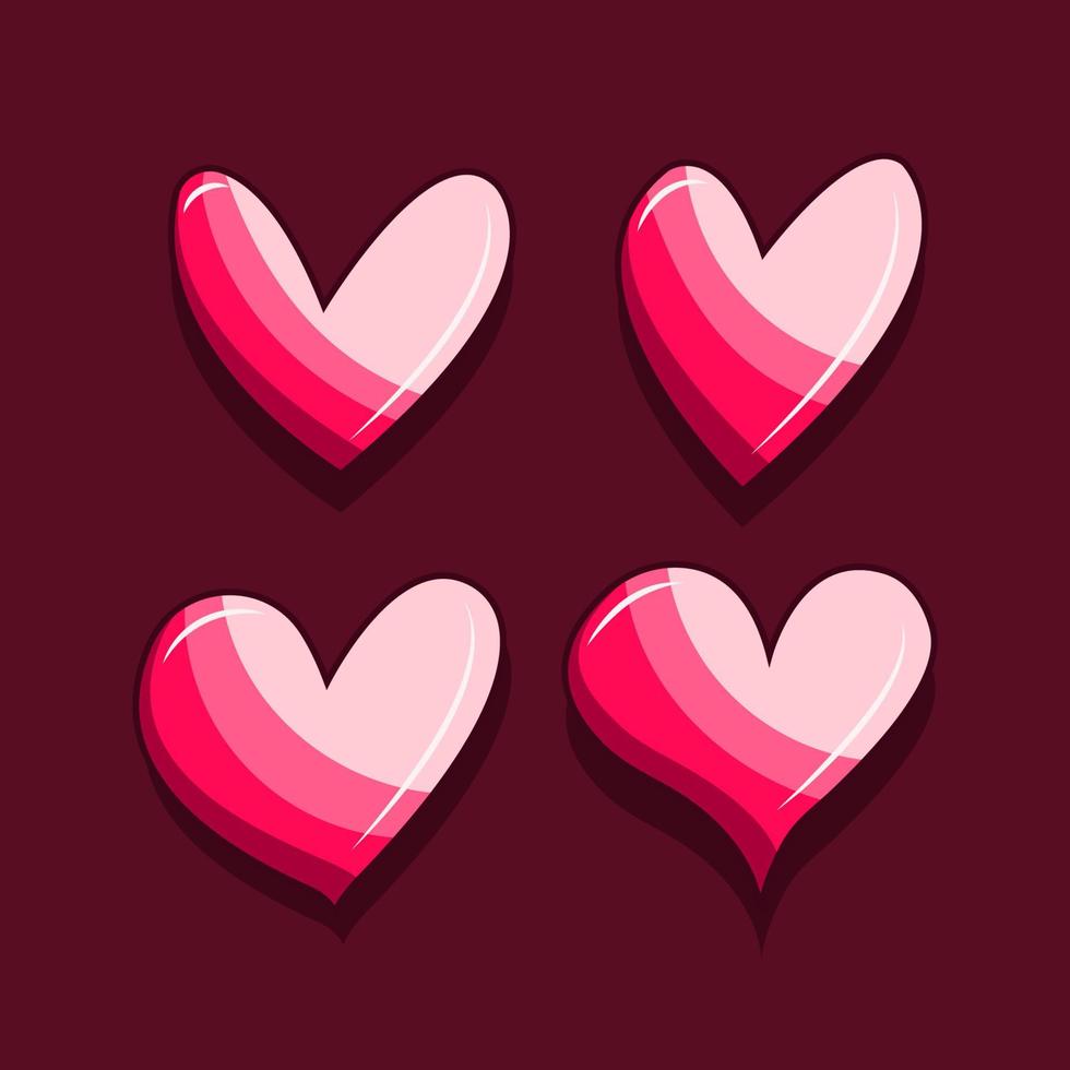 corações de ícone de amor. elementos de design para ilustração vetorial pro dia dos namorados 03 download vetor