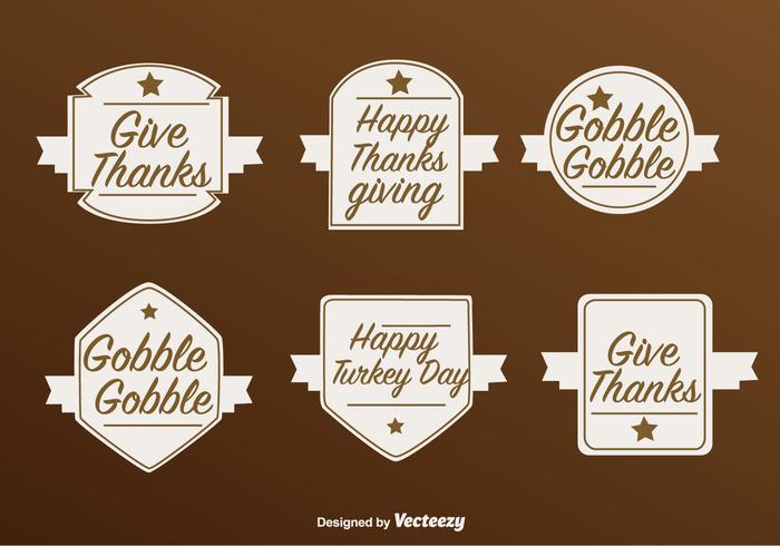 Etiquetas felizes do vetor do Thanksgiving