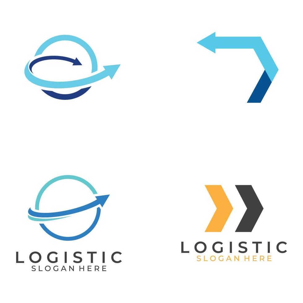 logotipo de vetor da empresa de logística, logotipo do ícone de seta, logotipo de entrega digital rápida. usando edição de vetor de logotipo simples e fácil.