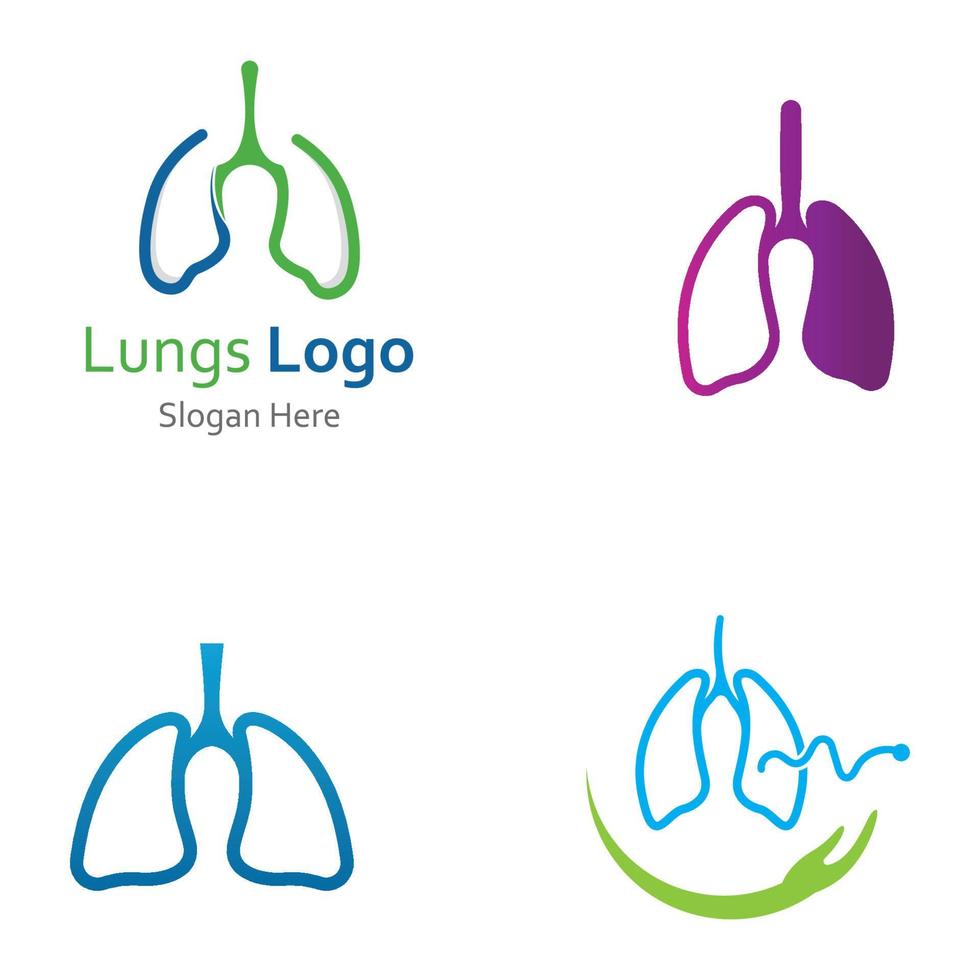 logotipo de saúde pulmonar e vetor de símbolo