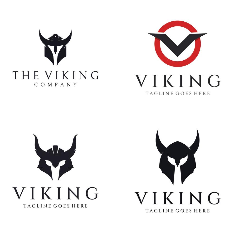 logotipo de capacete de guerreiro viking com capacete com chifres e viking com a letra v. o logotipo pode ser usado para barcos, esportes e outros. vetor