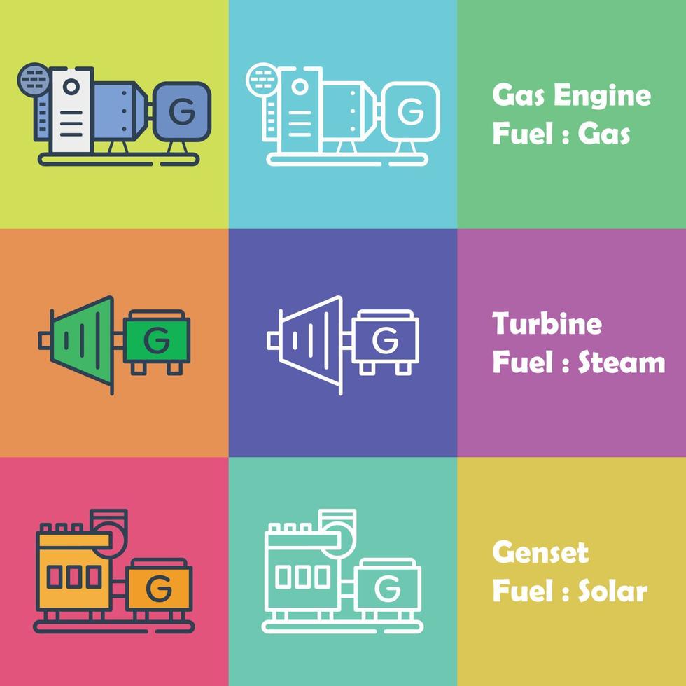 design plano de gerador de gerador de turbina de motor a gás vetor