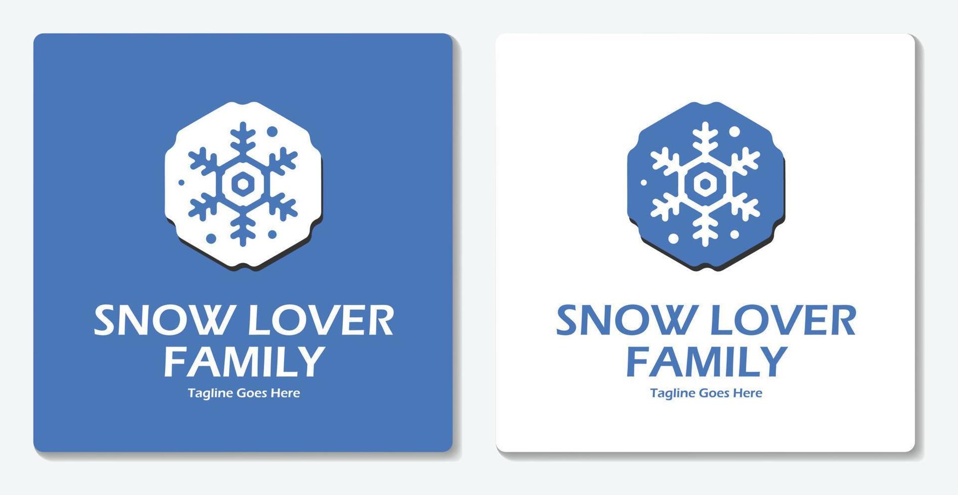 design plano de vetor de logotipo simples de inverno de neve