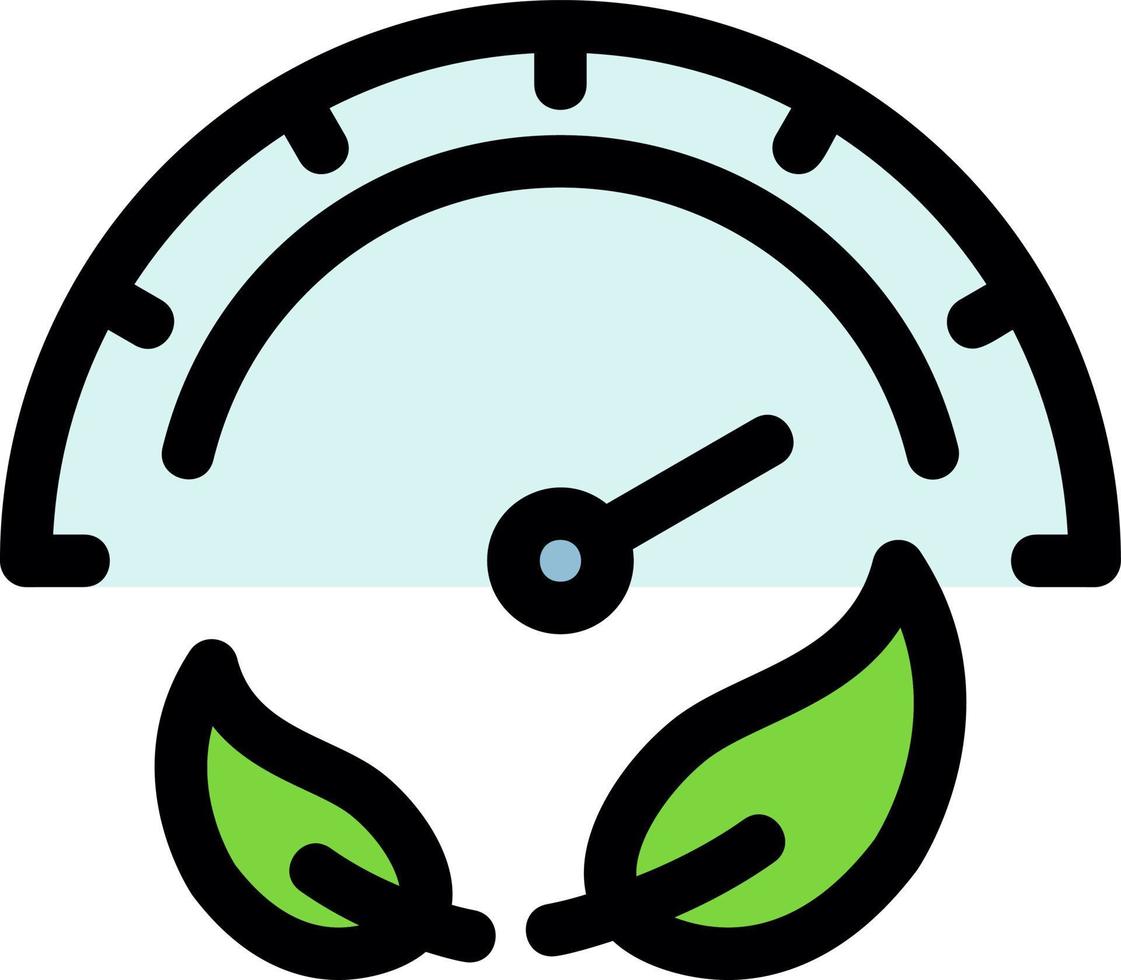 ícone de linha de medidor ecológico vetor