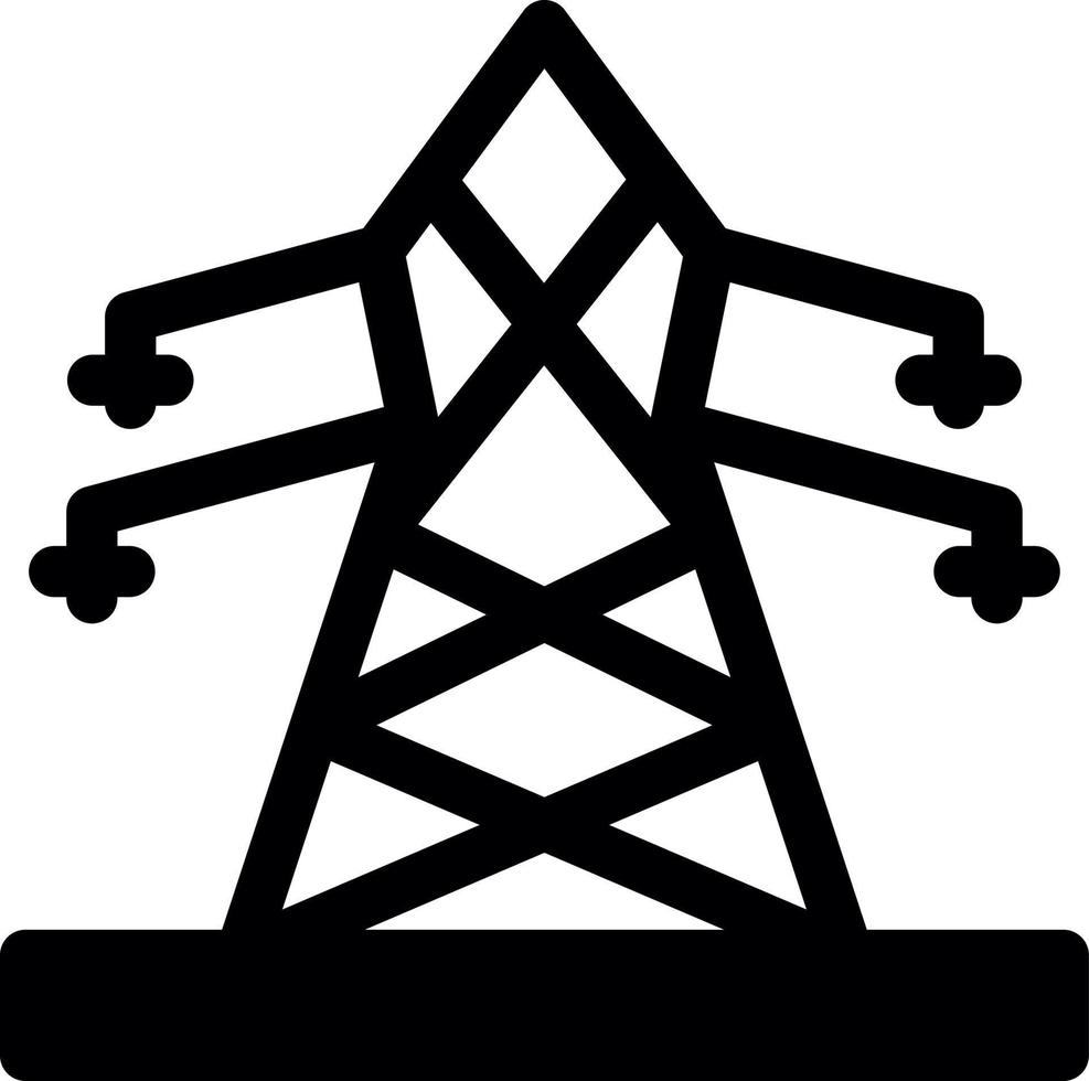 ícone de glifo de torre elétrica vetor