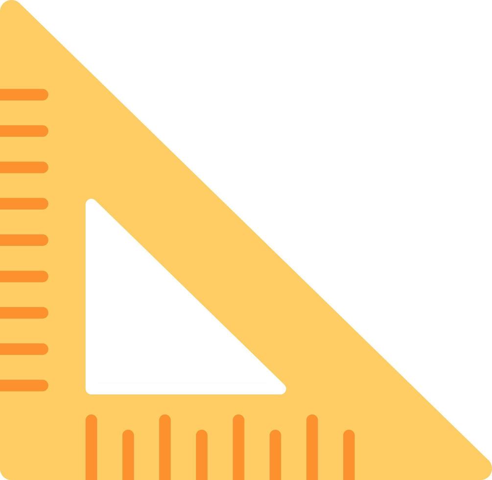 ícone plano de régua triangular vetor