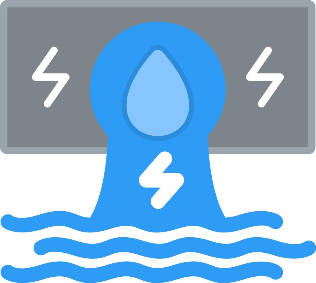 ícone plano de hidroeletricidade vetor