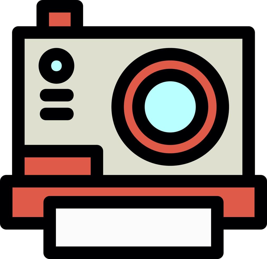 ícone de linha de câmera instantânea vetor