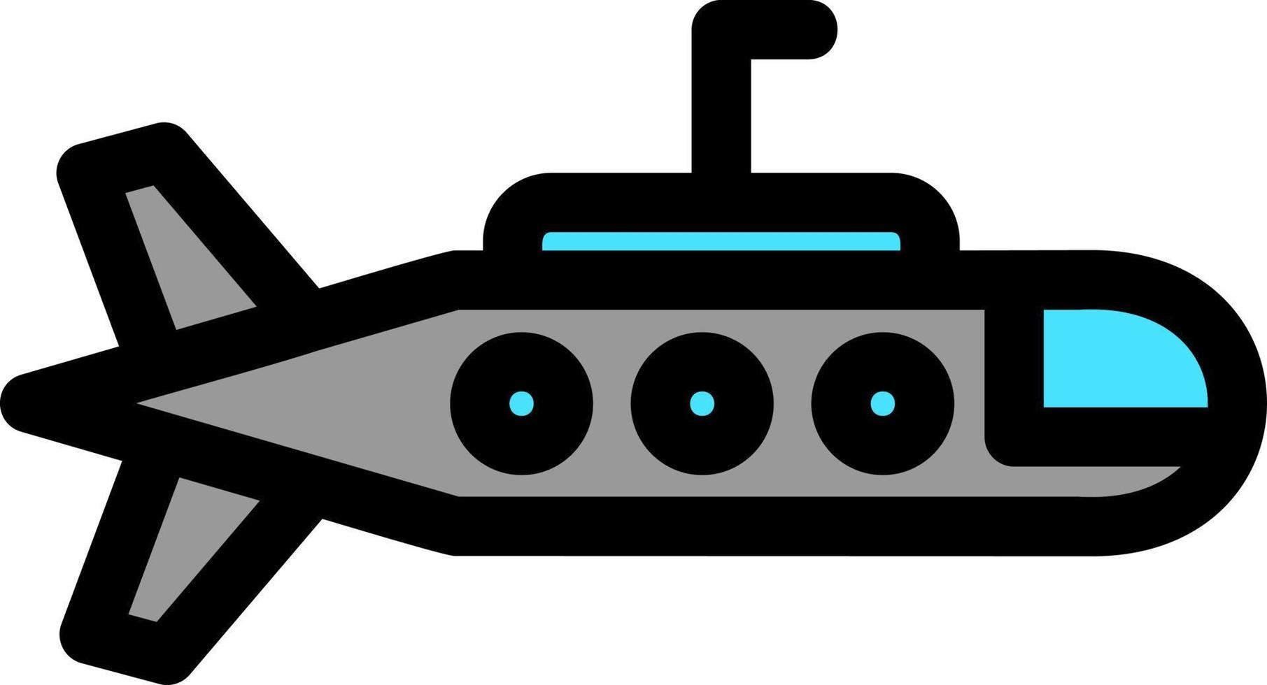 ícone cheio de linha submarina vetor