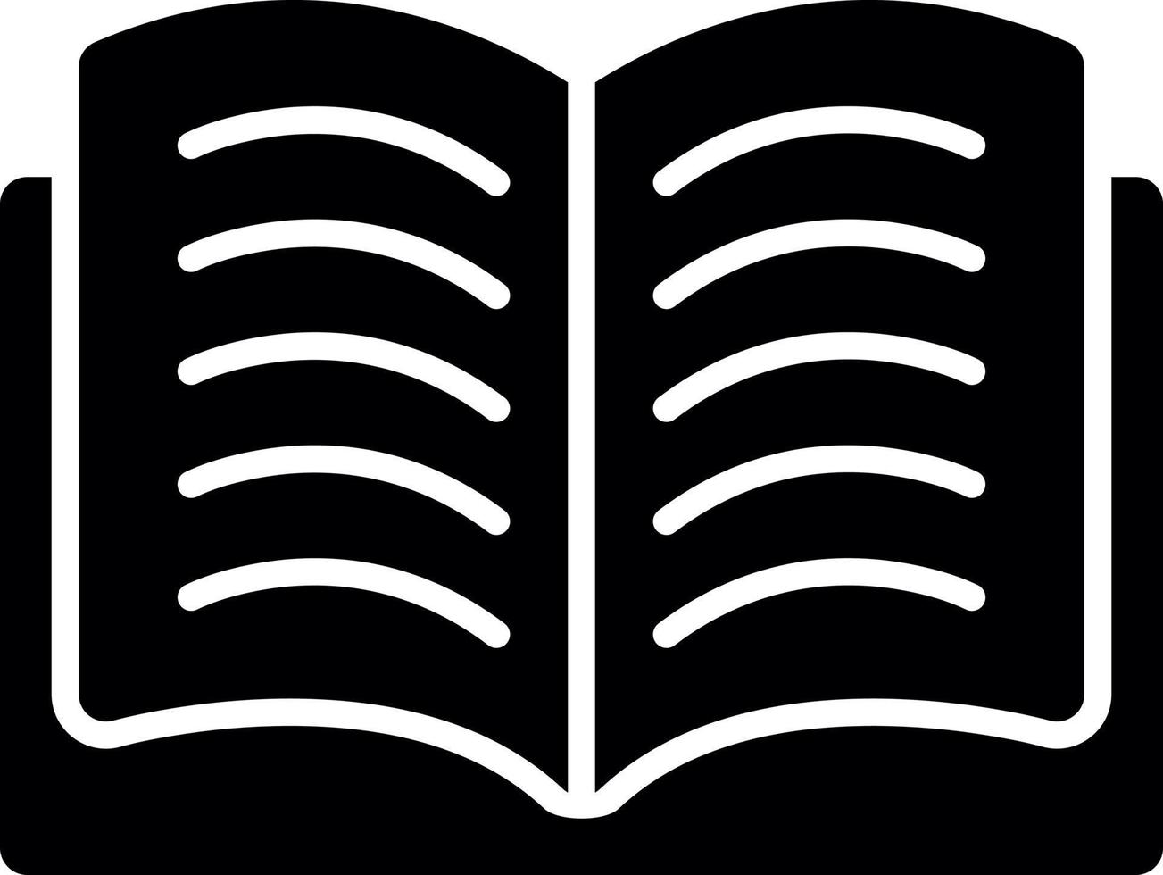 ícone de glifo de livro aberto vetor