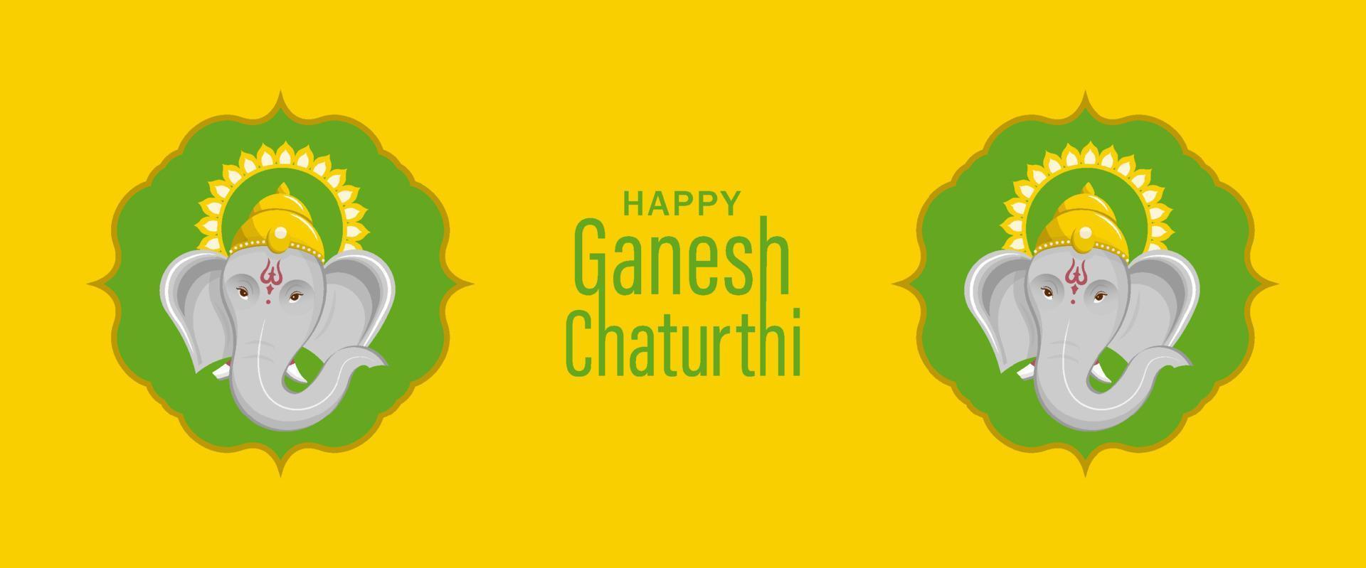 feliz festival de ganesh chaturthi com ilustração de ouro ganesha vetor