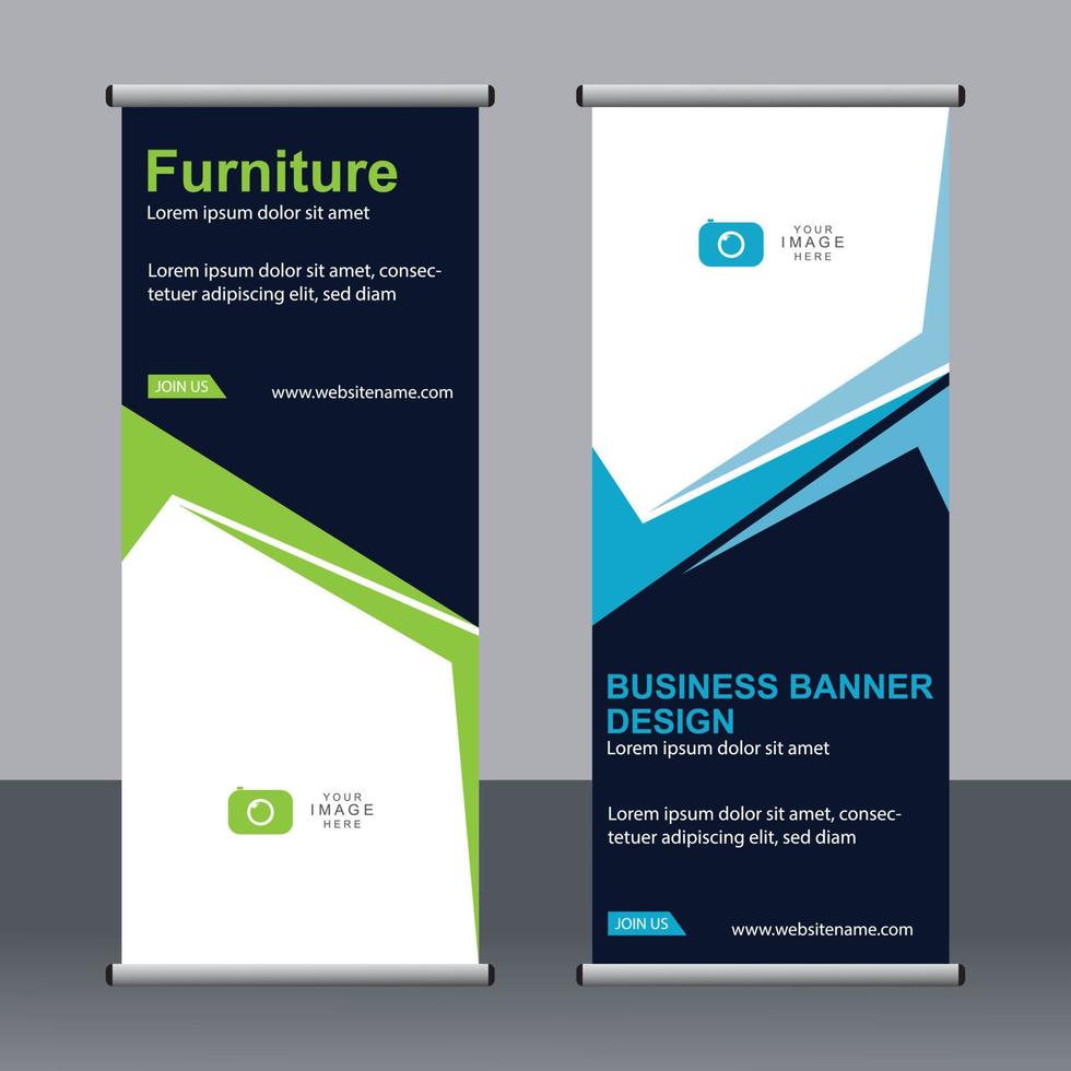 banner de negócios roll up set modelo de banner standee. vetor