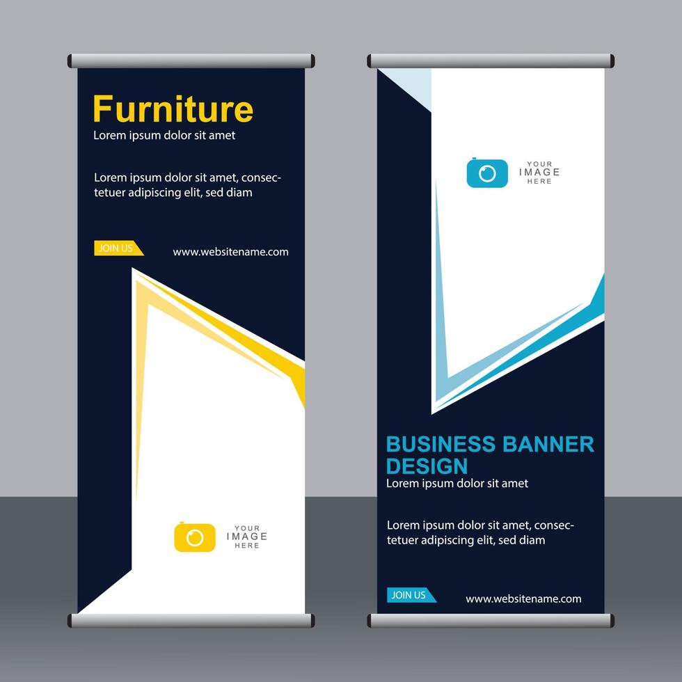 banner de negócios roll up set modelo de banner standee. vetor