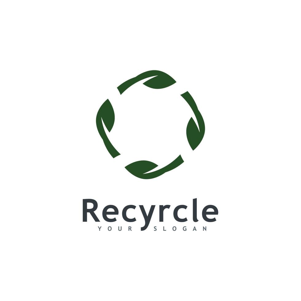 recicle o vetor de ícone do logotipo. símbolo de ilustração de reciclagem, ícone de seta de rotação