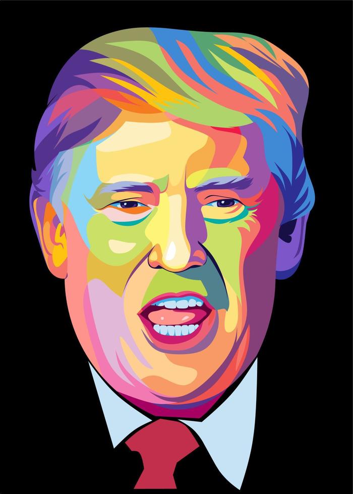 ilustração de arte pop de desenho vetorial de donald trump vetor