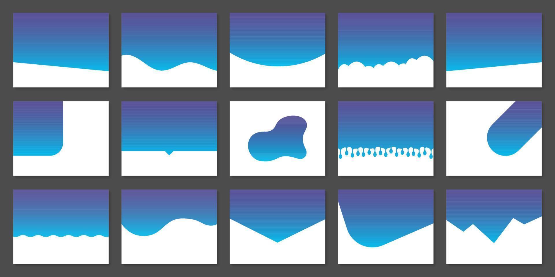 modelo de formas de divisores modernos para conjunto de pictogramas do site. linhas curvas, gotas, coleção de ondas de elemento de design abstrato para site de página superior e inferior. ilustração vetorial isolado. vetor