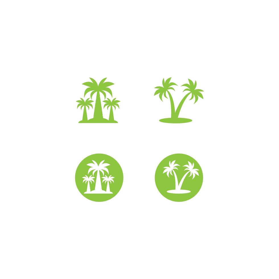 ícones de verão palmeira vetor