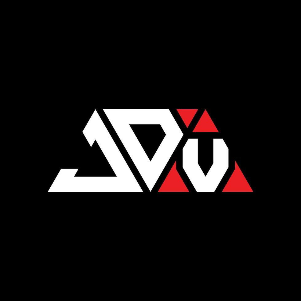 design de logotipo de letra triângulo jdv com forma de triângulo. monograma de design de logotipo de triângulo jdv. modelo de logotipo de vetor jdv triângulo com cor vermelha. logotipo triangular jdv logotipo simples, elegante e luxuoso. jdv