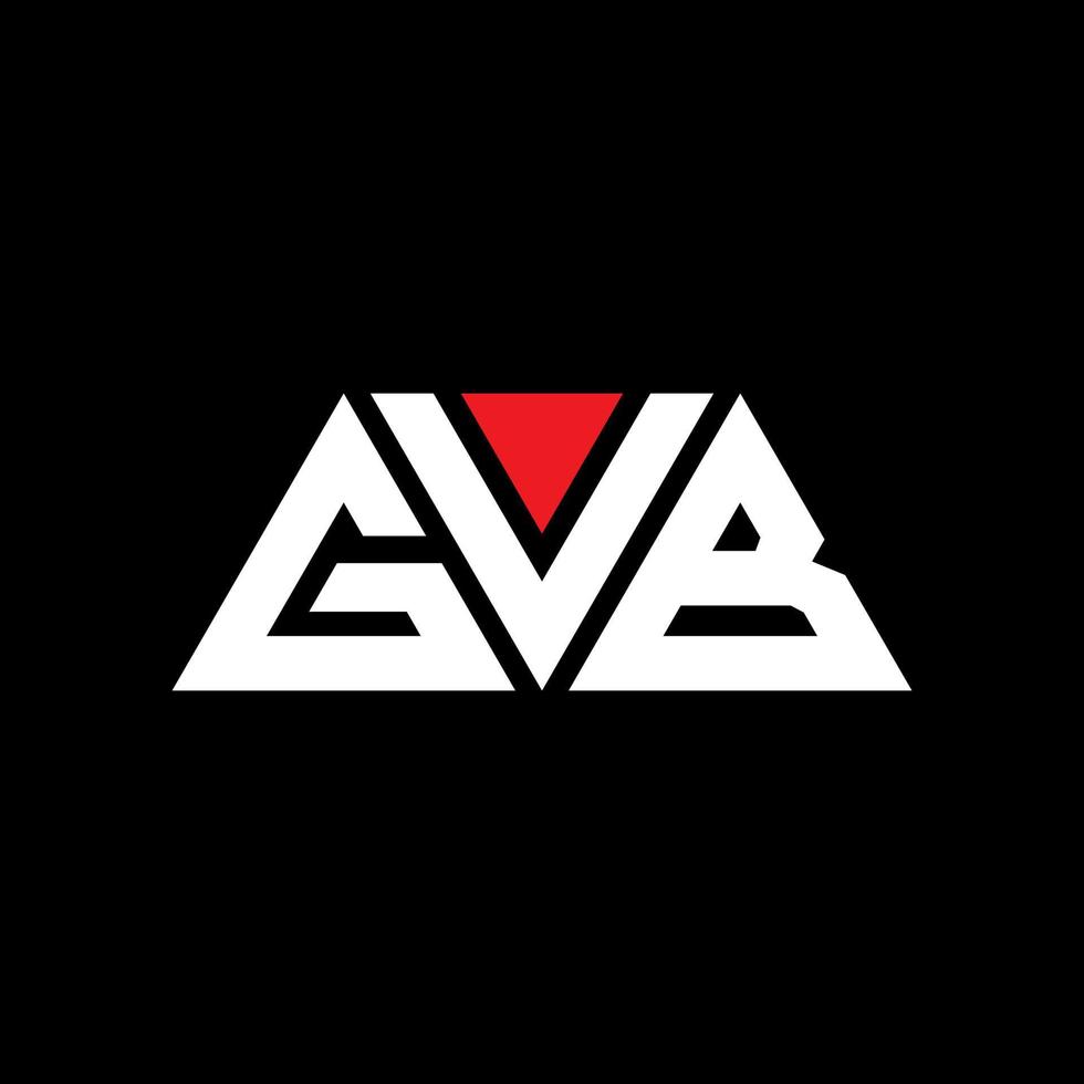 design de logotipo de letra de triângulo gvb com forma de triângulo. monograma de design de logotipo de triângulo gvb. modelo de logotipo de vetor de triângulo gvb com cor vermelha. logotipo triangular gvb logotipo simples, elegante e luxuoso. gvb