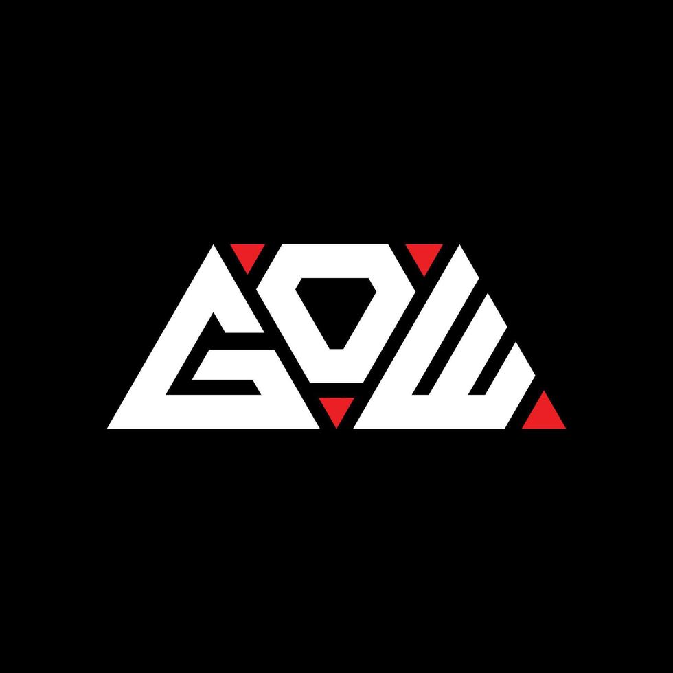 Gow design de logotipo de letra de triângulo com forma de triângulo. monograma de design de logotipo de triângulo gow. Gow modelo de logotipo de vetor triângulo com cor vermelha. gow logotipo triangular logotipo simples, elegante e luxuoso. gow