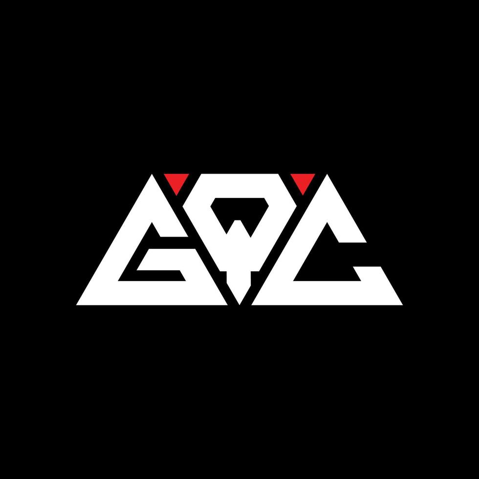 design de logotipo de letra de triângulo gqc com forma de triângulo. monograma de design de logotipo de triângulo gqc. modelo de logotipo de vetor de triângulo gqc com cor vermelha. logotipo triangular gqc logotipo simples, elegante e luxuoso. gqc