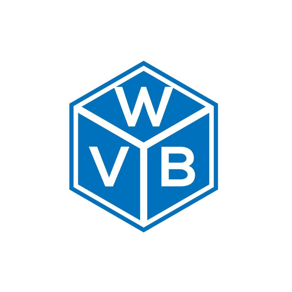 design de logotipo de carta wvb em fundo preto. conceito de logotipo de letra de iniciais criativas wvb. design de letra wvb. vetor