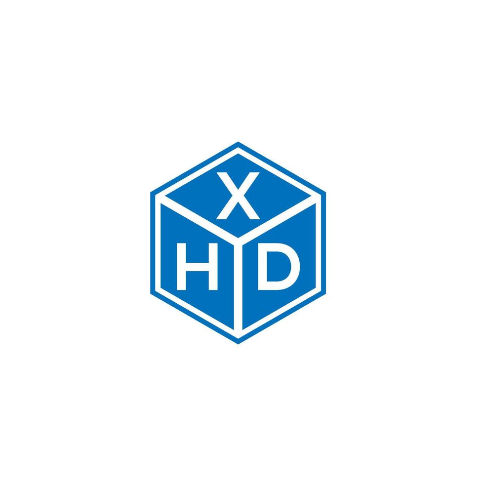 design de logotipo de carta xhd em fundo preto. conceito de logotipo de letra de iniciais criativas xhd. design de letra xhd. vetor