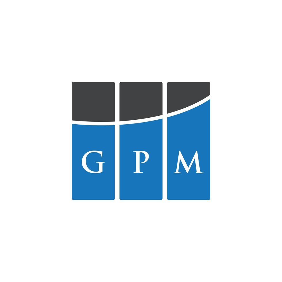 design de logotipo de carta gpm em fundo branco. conceito de logotipo de carta de iniciais criativas gpm. design de letra gpm. vetor