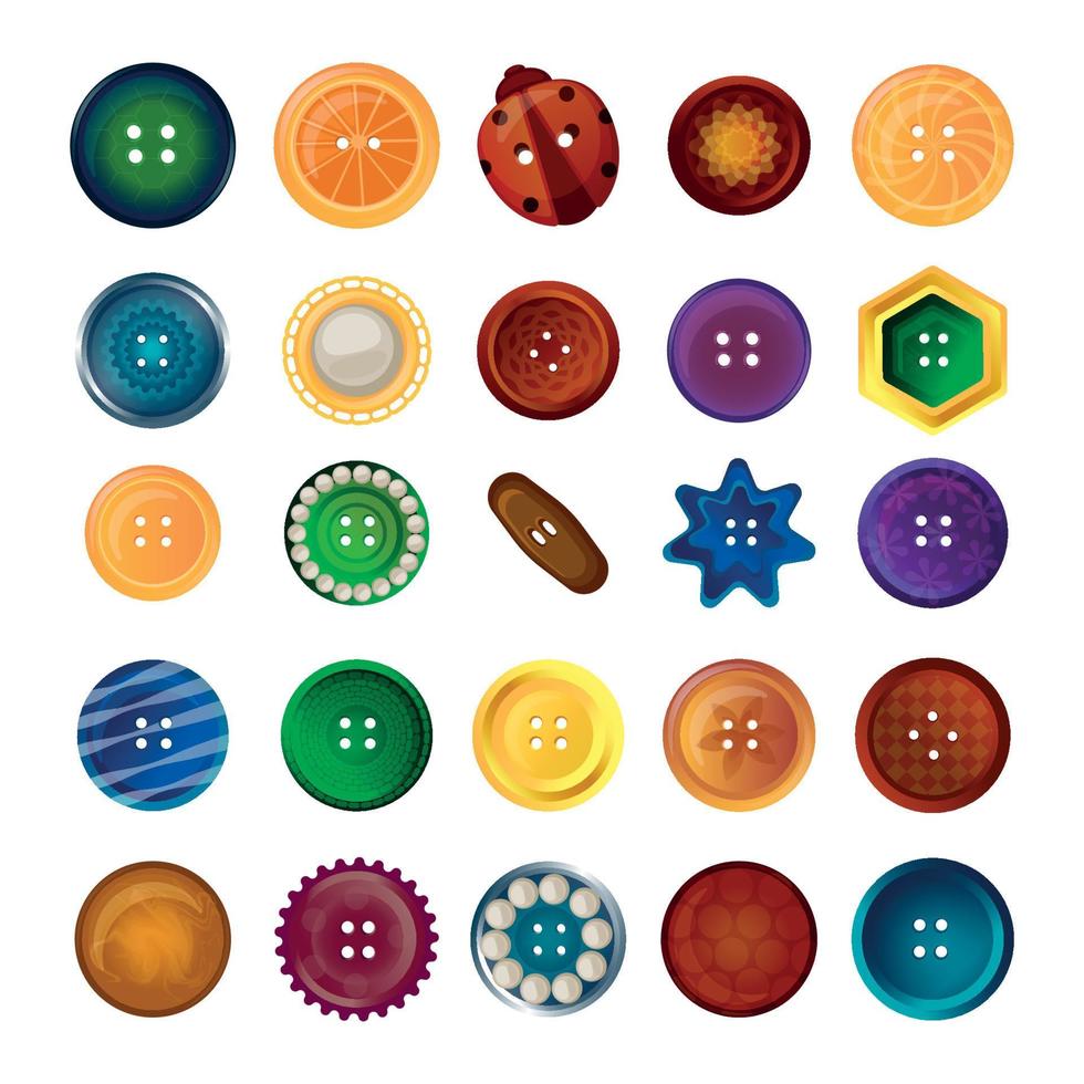 conjunto de botões coloridos vetor