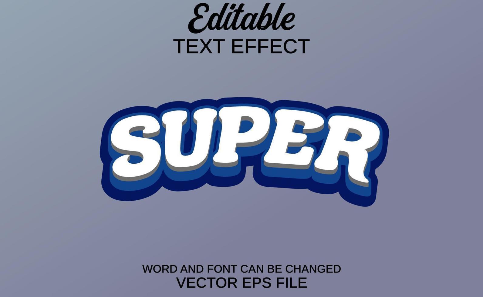 super efeito de texto editável vetor