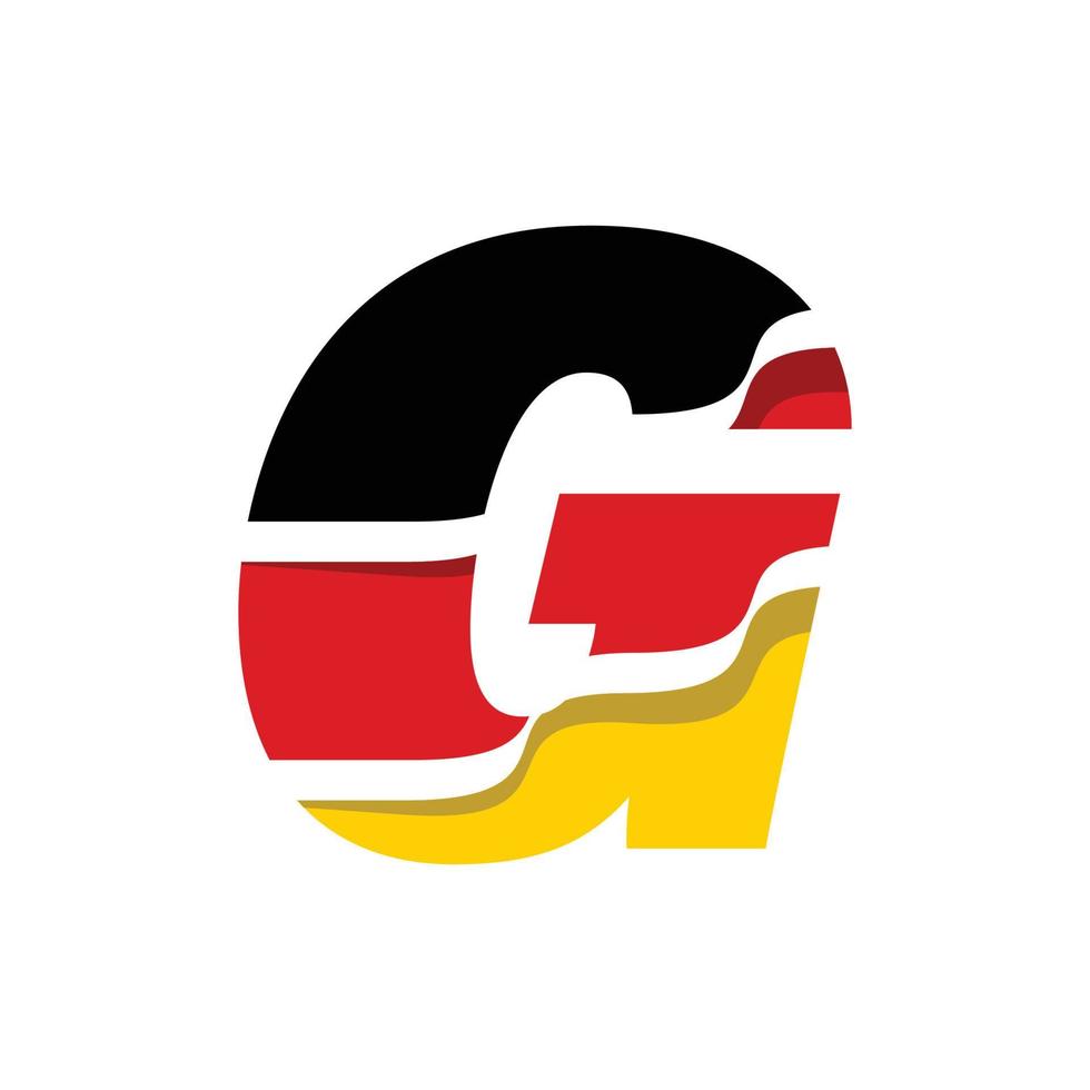 bandeira do alfabeto alemão g vetor