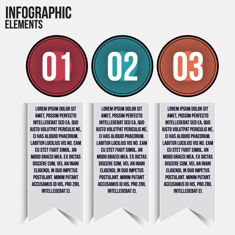 conceito de infográfico de seta. modelo vetorial com 3 opções, peças, estágios, botões. pode ser usado para web, diagrama, gráfico, apresentação, gráfico, relatório, infográficos passo a passo. abstrato. vetor