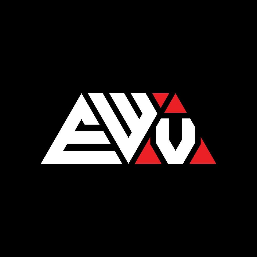 design de logotipo de letra triângulo ewv com forma de triângulo. monograma de design de logotipo de triângulo ewv. modelo de logotipo de vetor de triângulo ewv com cor vermelha. logotipo triangular ewv logotipo simples, elegante e luxuoso. ewv