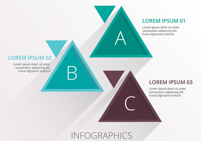 Vector de modelo de negócios infográficos triangulares