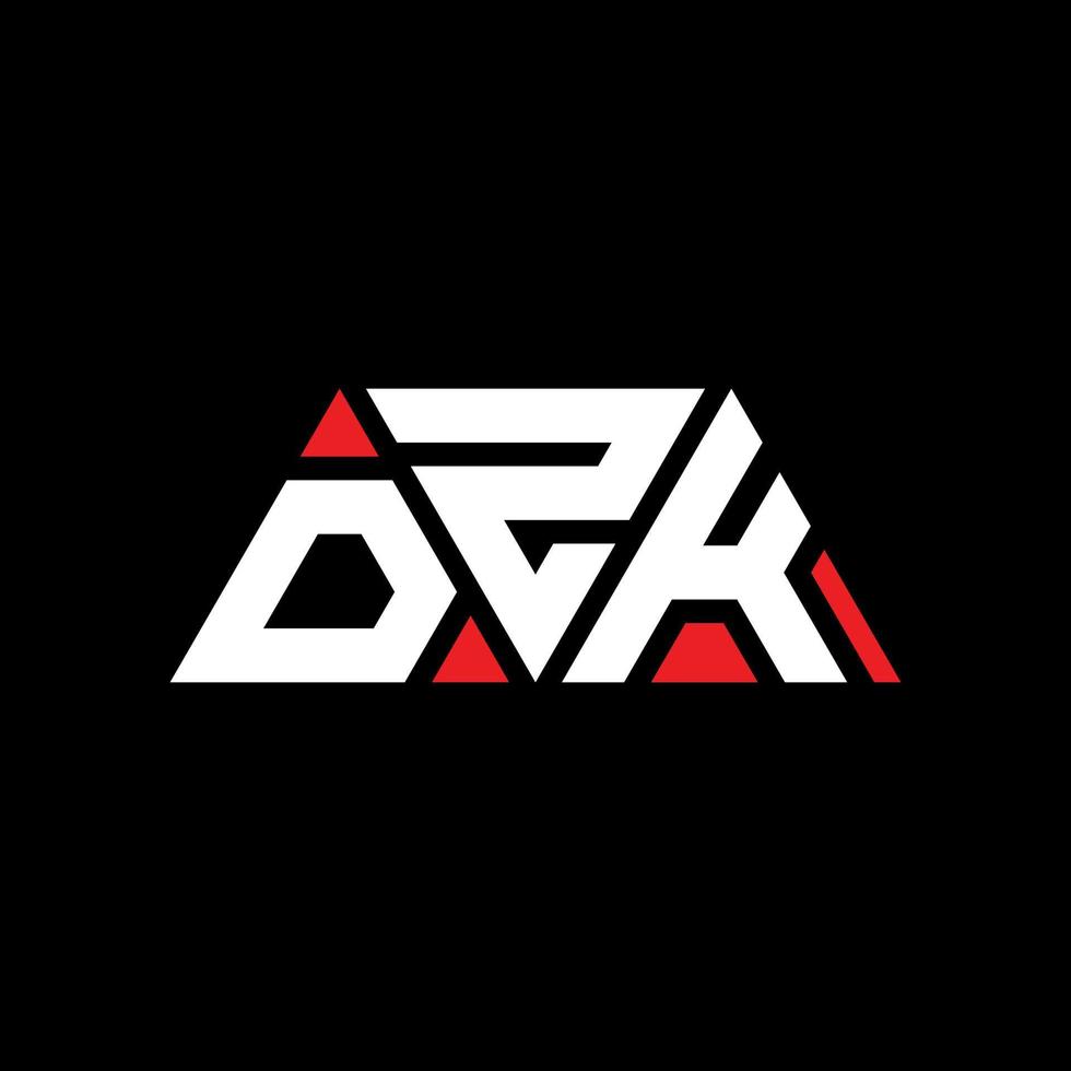 design de logotipo de letra triângulo dzk com forma de triângulo. monograma de design de logotipo de triângulo dzk. modelo de logotipo de vetor dzk triângulo com cor vermelha. logotipo triangular dzk logotipo simples, elegante e luxuoso. dzk