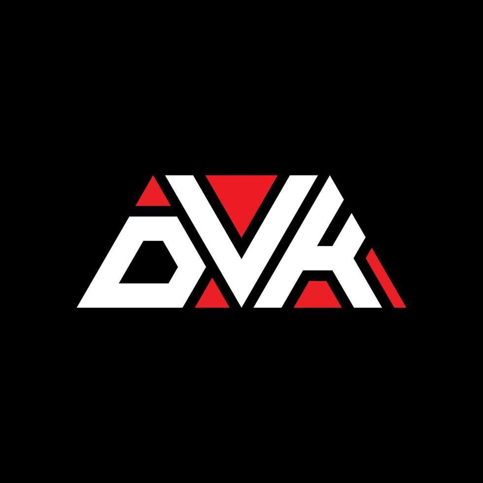 design de logotipo de letra triângulo dvk com forma de triângulo. monograma de design de logotipo de triângulo dvk. modelo de logotipo de vetor dvk triângulo com cor vermelha. logotipo triangular dvk logotipo simples, elegante e luxuoso. dvk