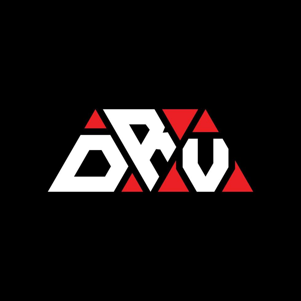 design de logotipo de letra triângulo drv com forma de triângulo. monograma de design de logotipo de triângulo drv. modelo de logotipo de vetor de triângulo drv com cor vermelha. drv logotipo triangular logotipo simples, elegante e luxuoso. drv