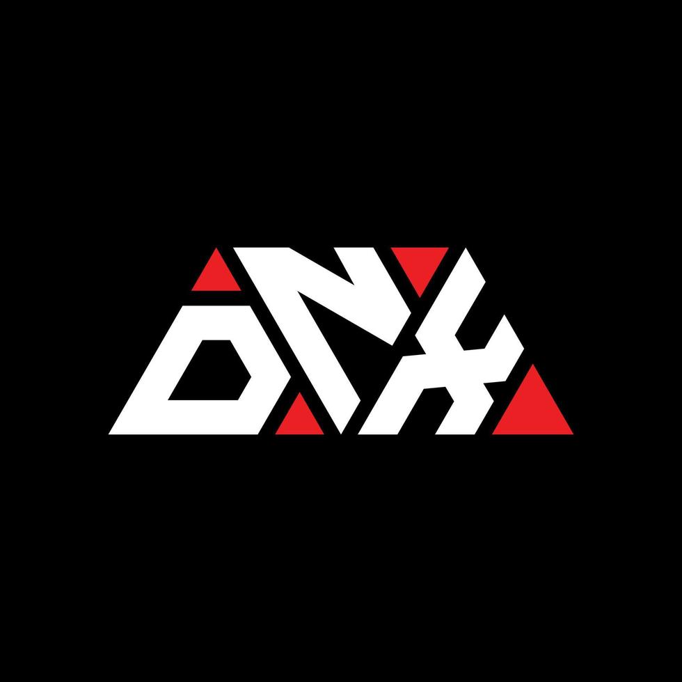 design de logotipo de letra triângulo dnx com forma de triângulo. monograma de design de logotipo de triângulo dnx. modelo de logotipo de vetor de triângulo dnx com cor vermelha. logotipo triangular dnx logotipo simples, elegante e luxuoso. dnx