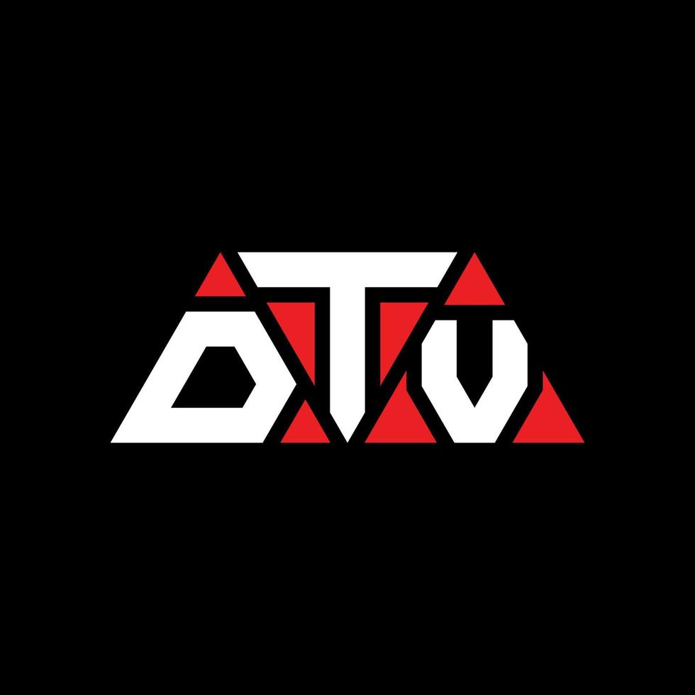 design de logotipo de letra triângulo dtv com forma de triângulo. monograma de design de logotipo de triângulo dtv. modelo de logotipo de vetor dtv triângulo com cor vermelha. logotipo triangular dtv logotipo simples, elegante e luxuoso. dtv