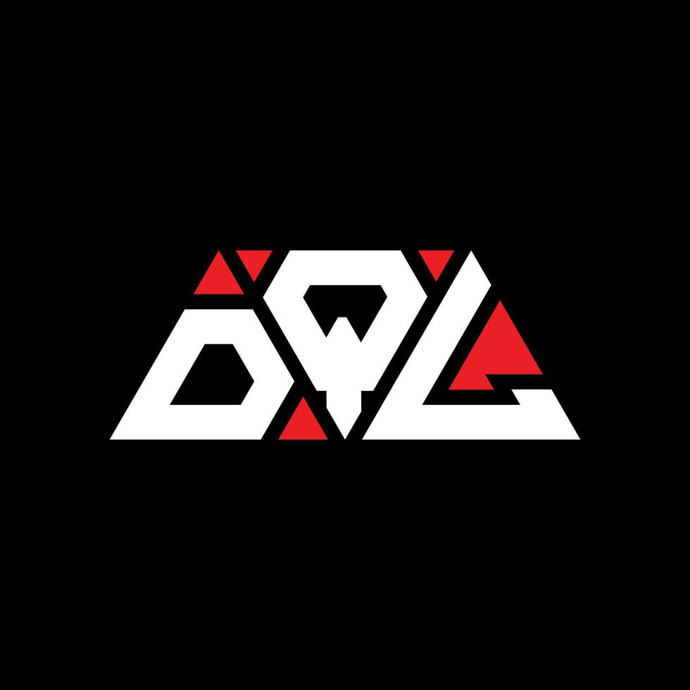 design de logotipo de letra triângulo dql com forma de triângulo. monograma de design de logotipo de triângulo dql. modelo de logotipo de vetor triângulo dql com cor vermelha. logotipo triangular dql logotipo simples, elegante e luxuoso. dql