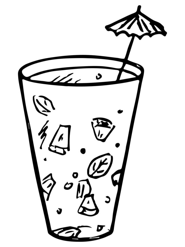 lindo copo de água, suco ou refrigerante. ilustração de vidro. clipart de bebida simples vetor