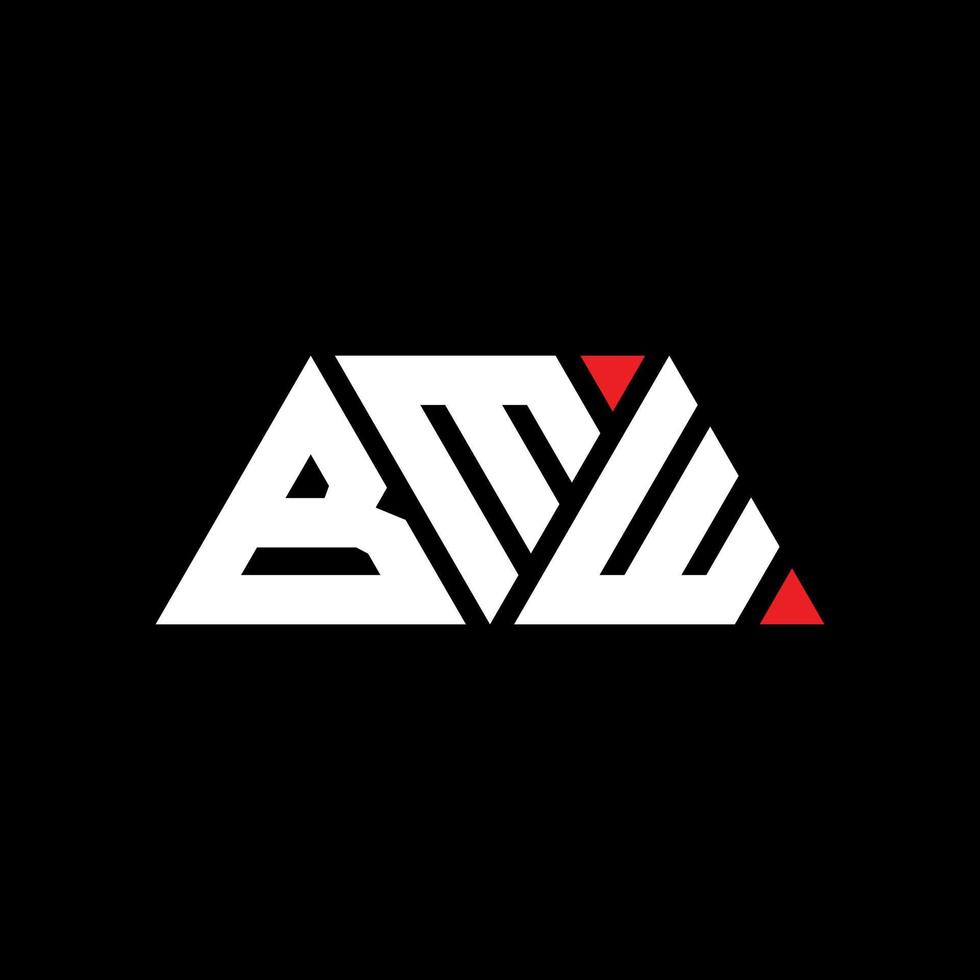 design de logotipo de letra triângulo bmw com forma de triângulo. monograma de design de logotipo de triângulo bmw. modelo de logotipo de vetor bmw triângulo com cor vermelha. logotipo triangular bmw logotipo simples, elegante e luxuoso. BMW