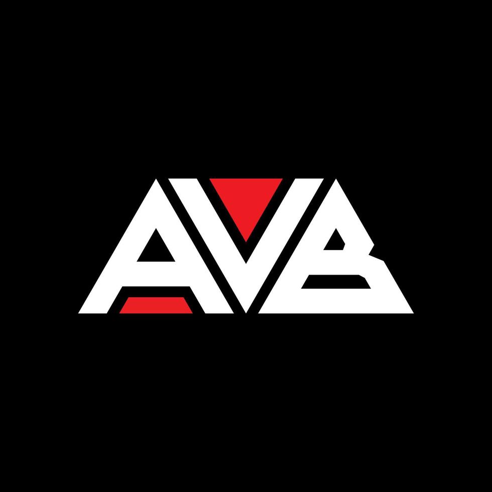 design de logotipo de letra de triângulo avb com forma de triângulo. monograma de design de logotipo de triângulo avb. modelo de logotipo de vetor de triângulo avb com cor vermelha. logotipo triangular avb logotipo simples, elegante e luxuoso. avb