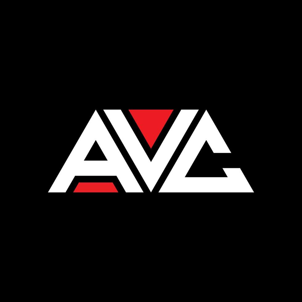 design de logotipo de letra de triângulo avc com forma de triângulo. monograma de design de logotipo de triângulo avc. modelo de logotipo de vetor de triângulo avc com cor vermelha. logotipo triangular avc logotipo simples, elegante e luxuoso. avc