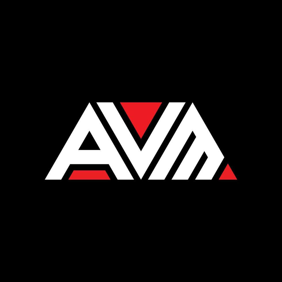 design de logotipo de letra de triângulo avm com forma de triângulo. monograma de design de logotipo de triângulo avm. modelo de logotipo de vetor de triângulo avm com cor vermelha. logotipo triangular avm logotipo simples, elegante e luxuoso. avm