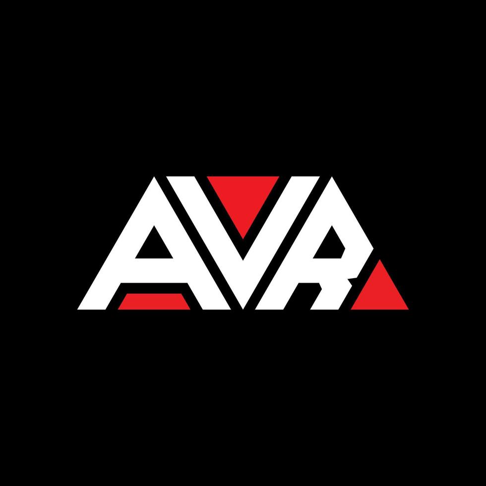 design de logotipo de letra de triângulo avr com forma de triângulo. monograma de design de logotipo de triângulo avr. modelo de logotipo de vetor de triângulo avr com cor vermelha. logotipo triangular avr logotipo simples, elegante e luxuoso. avr